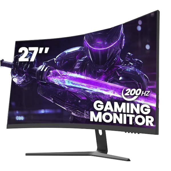 27 Curved VA Gaming Monitor 180Hz/200Hz FHD 1080P 1ms GTG FreeSync Low Motion Blur DisplayPort HDMI Black