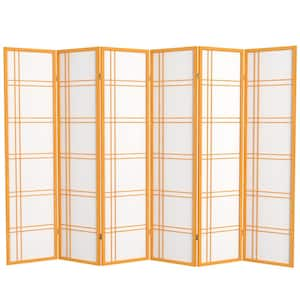 6 ft. Honey 6-Panel Room Divider