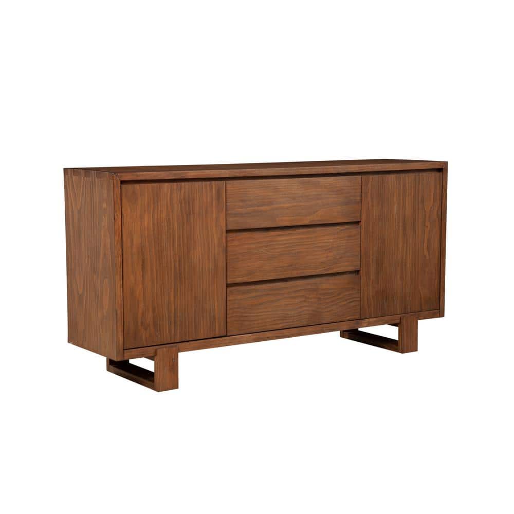 Ayala Antique Cappuccino Pine Wood Sideboard with 3 Drawers