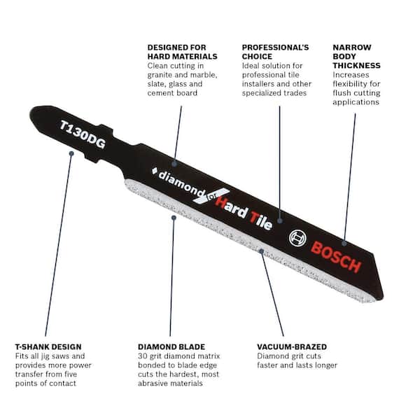 3-1/4 in. Diamond Grit T-Shank Jig Saw Blade for Sawing through Hard Tile, Porcelain, Granite, Slate, and Limestone