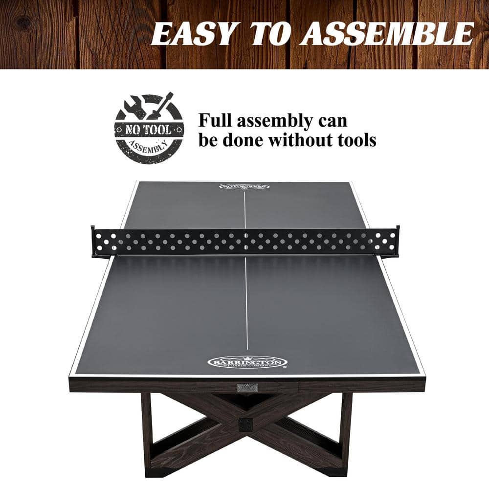 Barrington Fremont 9' Dark Wood Table Tennis Table with Metal Net