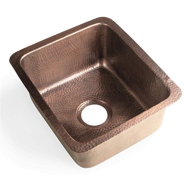 Monarch Abode Monarch Pure Copper Hand Hammered Highball Single Bowl Kitchen Sink (17 inches)