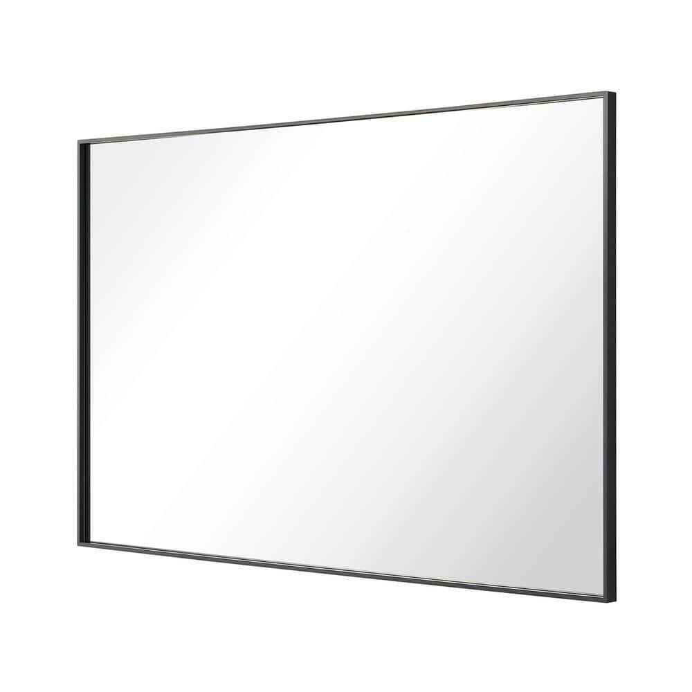 Modern Rectangular Black Aluminum Framed Vanity Mirror 36"Wx30"H