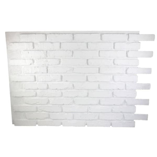 Superior Building Supplies Faux Reclaimed Brick 32 in. x 47 in. x 3/4 in. Panel Dove White