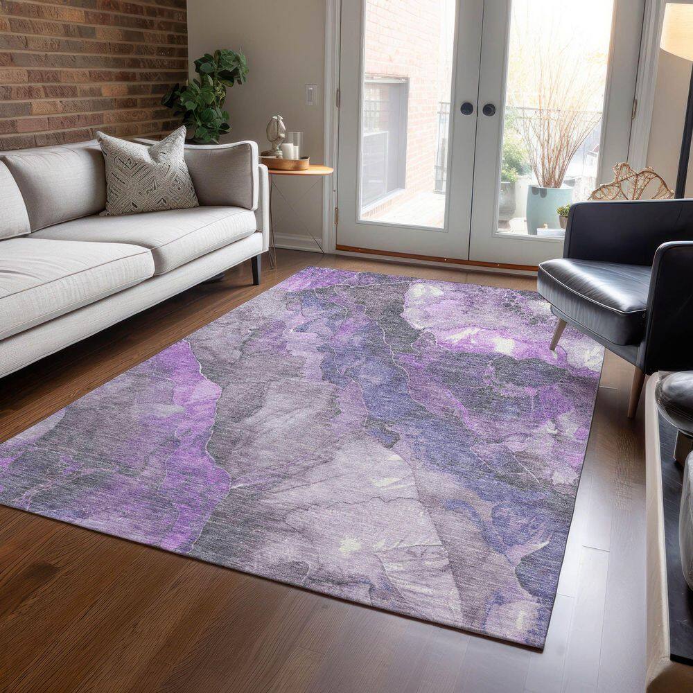 Chantille Machine Washable Indoor/Outdoor Abstract ACN1787 Purple 3 ft. x 4 ft. Area Rug price history on PriceWatchPro