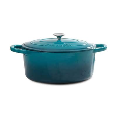 Crock-Pot Artisan 7 qt. Round Cast Iron Nonstick Dutch Oven in Pistachio  Green with Lid 985113366M - The Home Depot