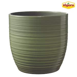 Noelle 6.3 in. x 6.3 in. D x 5.9 in. H Small Green Textured Ceramic Pot