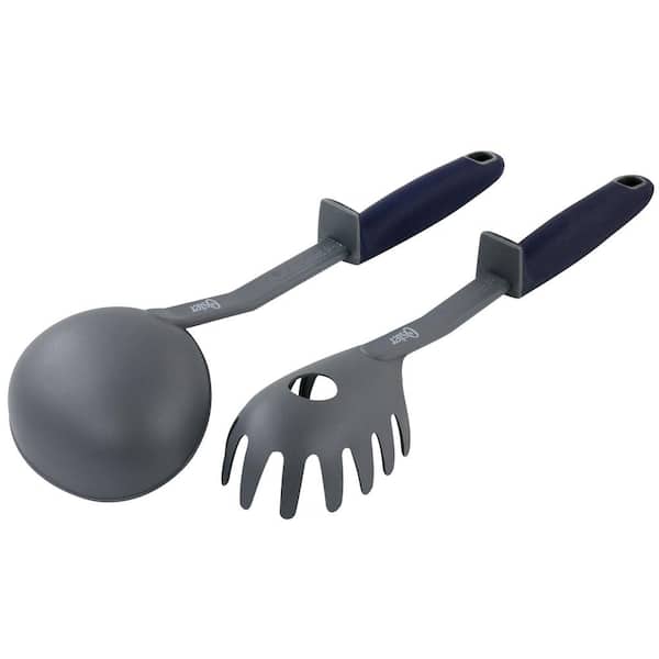 Oster Bluemarine 2 Piece Ladle and Pasta Server Utensil Set in Navy Blue