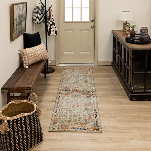 Medallion Tan 2 ft. x 7 ft. Runner Indoor Area Rug