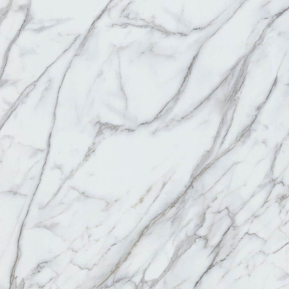 Calacatta White Marble Look 12" x 24" Vinyl Tile Flooring
