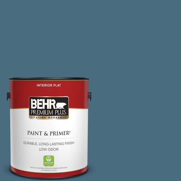 BEHR PREMIUM PLUS 1 gal. #550F-6 Regatta Bay Flat Low Odor Interior Paint & Primer