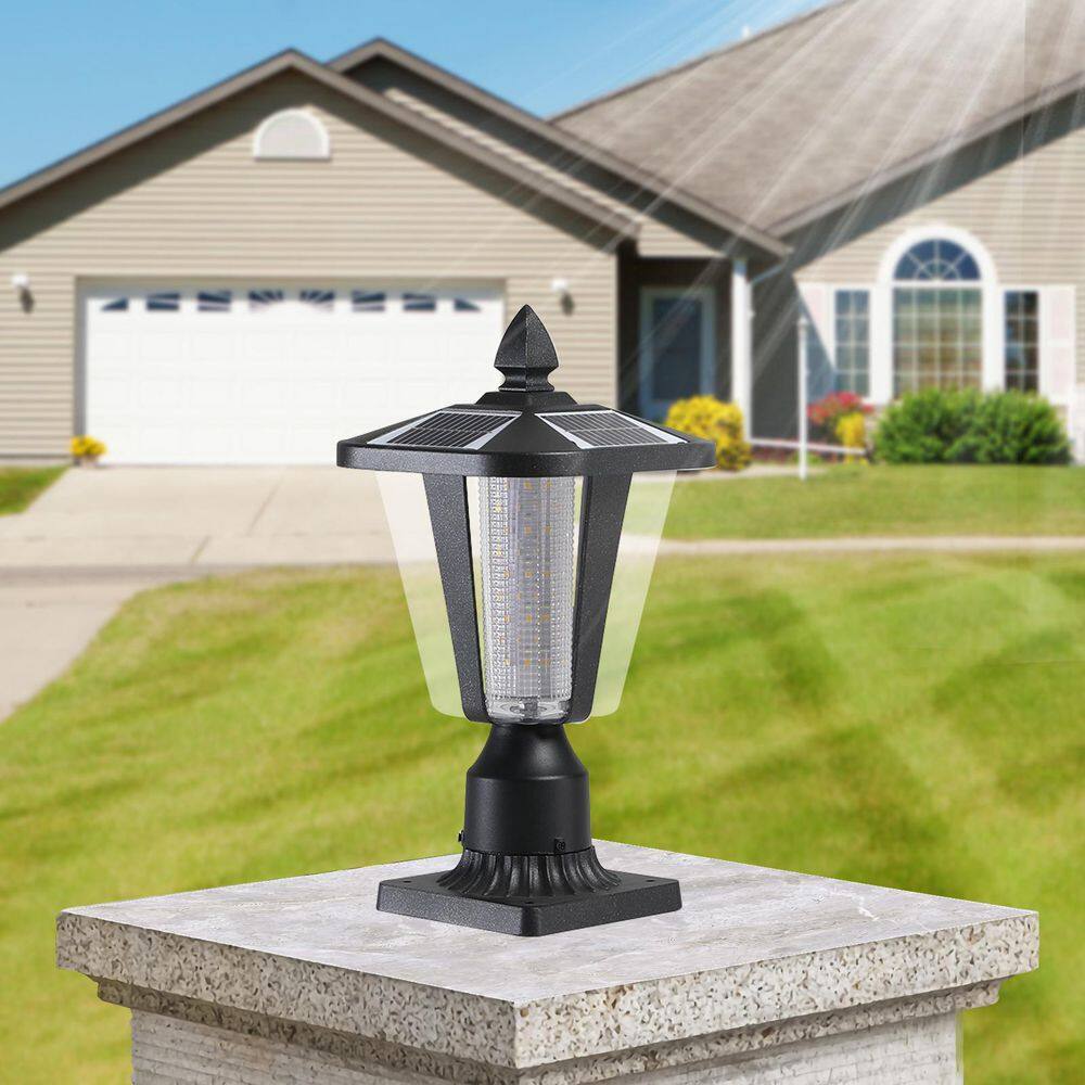Byteany 2-Light Black Aluminum Outdoor Weather Resistant Post light Set ...