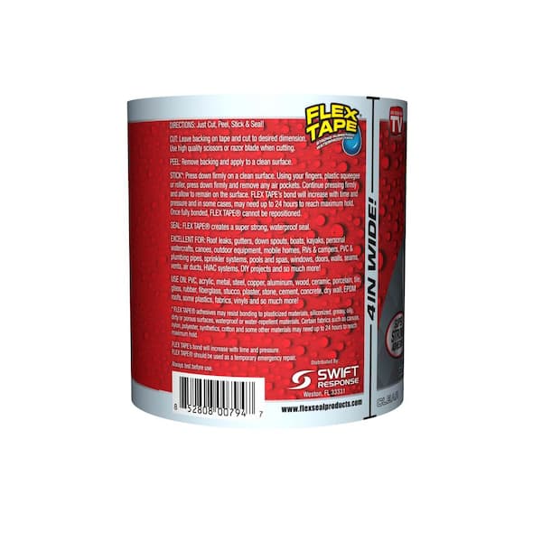 Flex Tape Pool Clear 4 in. x 5 ft. Strong Rubberized Waterproof Tape (6-Piece)