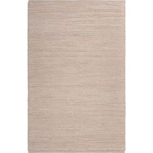 Asher Modern Hint of Blush/Tan 7 ft. 9 in. x 9 ft. 9 in. Braided Jute Blend Area Rug