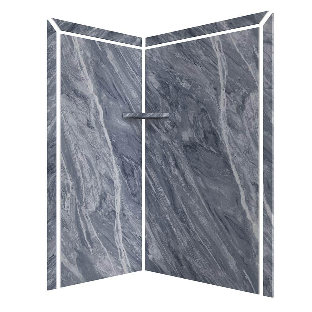 Beaumont Gray Marble 48" x 36" Shower Wall Panel Kit