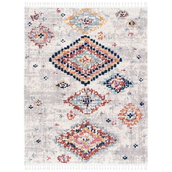 SAFAVIEH Morocco Cream/Multi 9 ft. x 12 ft. Geometric Area Rug