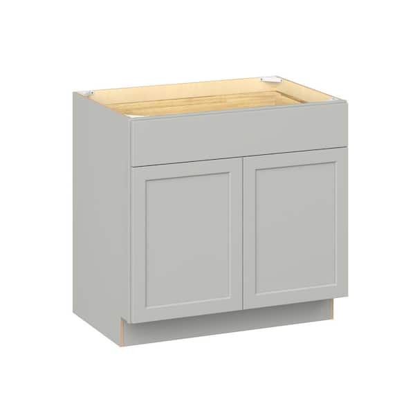 Emerson Whisper Gray Base 1 Drawer with 2-Door Ready to Assemble Kitchen Cabinet (36 in. W x 34.5 in. H x 24-in. D)