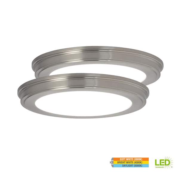 Commercial Electric 13 In Brushed, Led Low Profile Ceiling Lights Home Depot