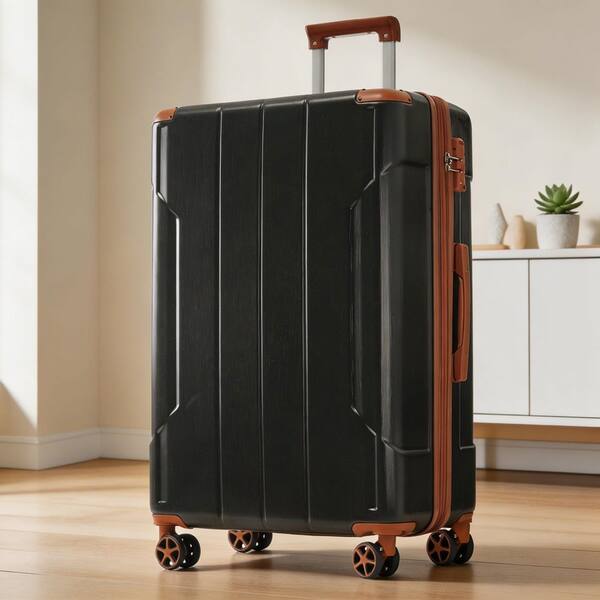 LIVACA 6-Piece Black Brown Expandable Lightweight ABS Plastic