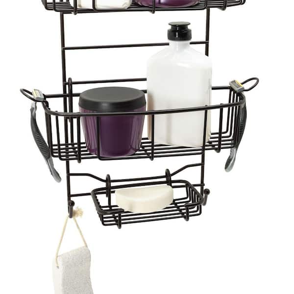 Heritage Bronze Metal Shower Caddy with 2 Shelves, Zenna Home