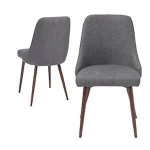 Oslo Gray/Wooden Metal Printing Polyester Upholstery Dining Chair (Set of 2)