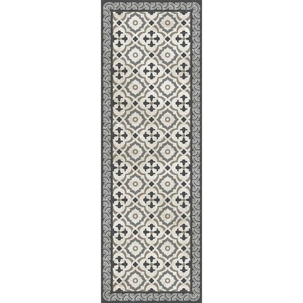smart tiles Decorative Taupe and Grey 24 in. x 72 in. Laminated Kitchen Mat