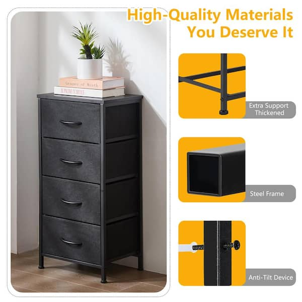 Homfa Bedroom Nightstand 6 Foldable popular fabric drawers