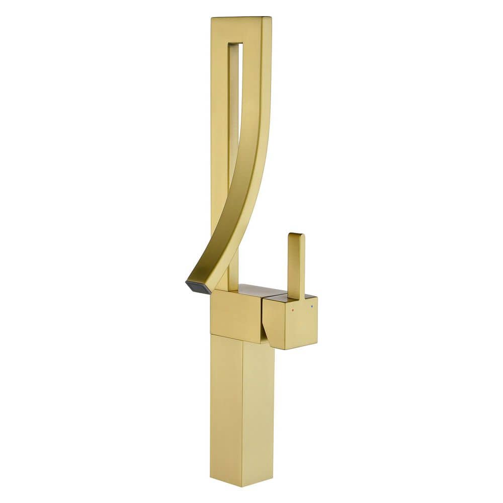 Bathroom Sink Faucet Art Design Single Hole with Single Handle in Gold price history on PriceWatchPro