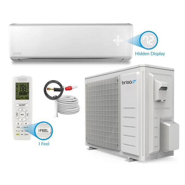 Boreal Brisa 12 000 Btu 1 Ton Wi Fi Inverter Driven Ductless Mini Split Air Conditioner With Heat Pump 208 230 Volt Brs12hpj1iak The Home Depot