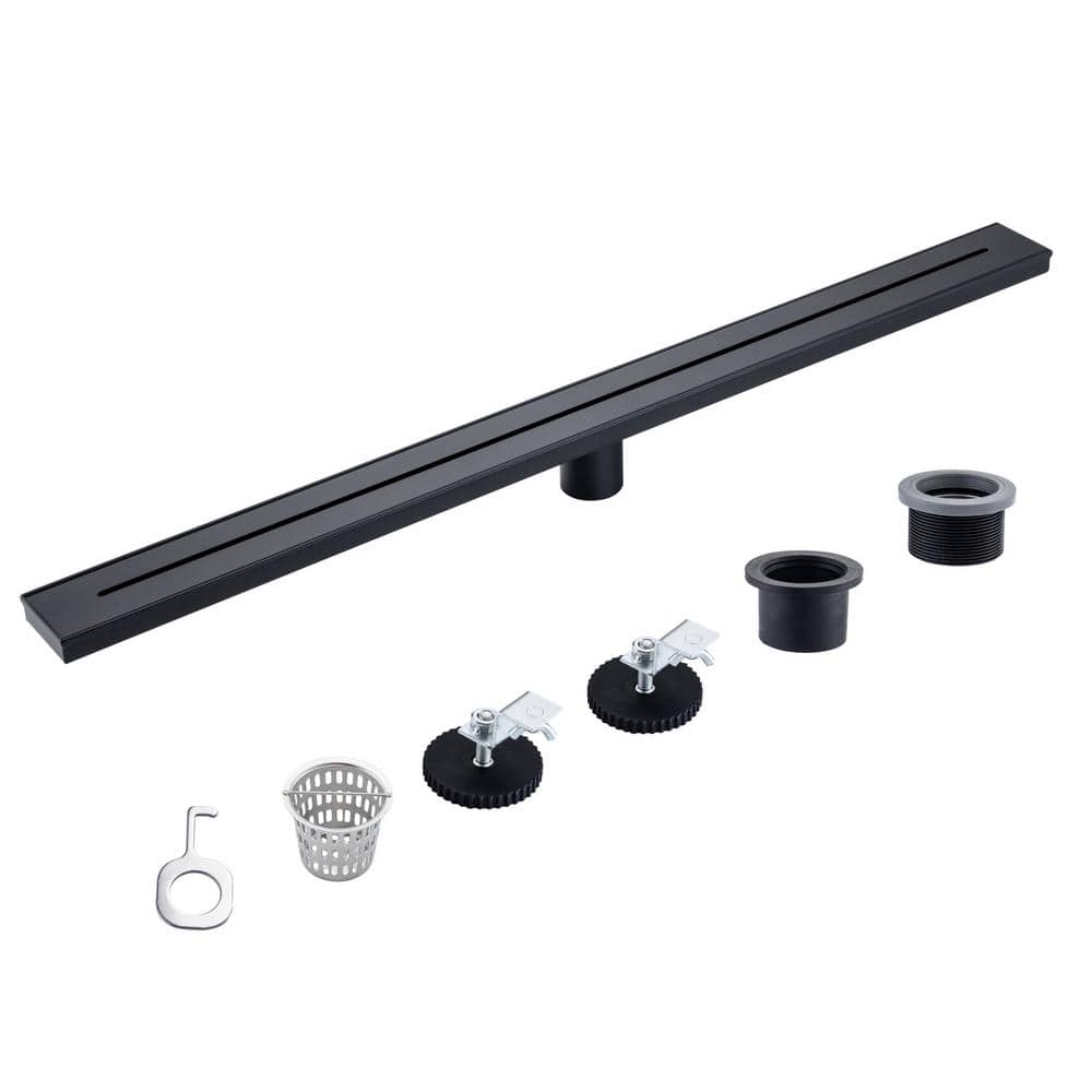 2.75 in. W x 36 in. D Stainless Steel Decorative Drain Cover with Matte Black price history on PriceWatchPro