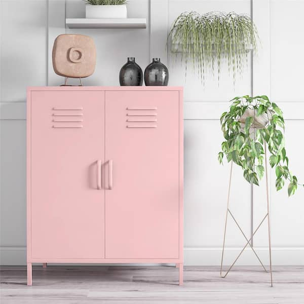 Novogratz Cache Bashful Pink 2-Door Metal Storage Cabinet 3384928COM ...