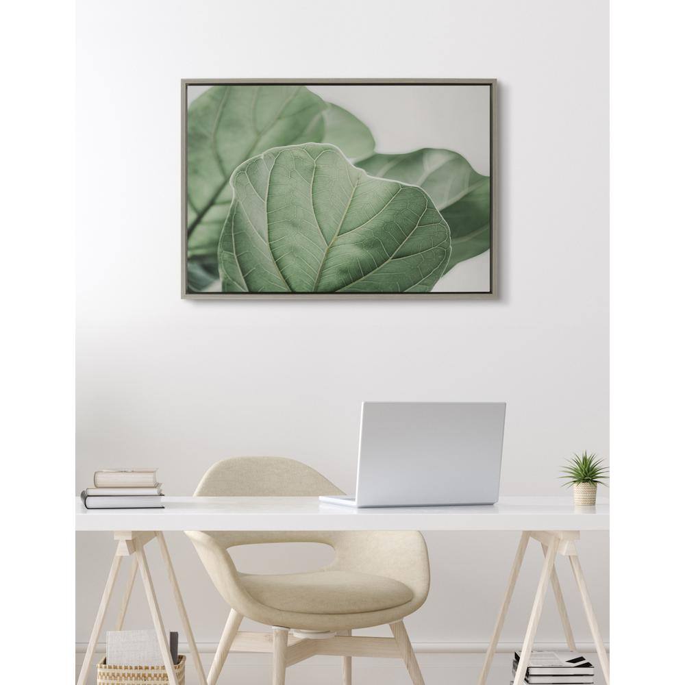 Sylvie Green Leaf Study Framed Canvas Art