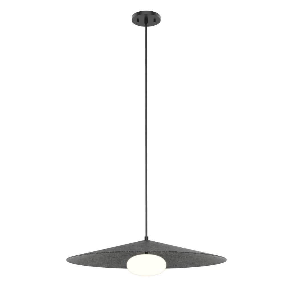 Cruz Opal Glass LED Pendant Light in Gray, 6.63" H x 24" W