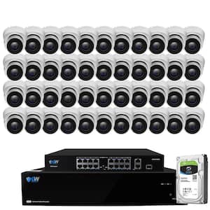 64-Channel 8MP 16TB NVR Smart Security Camera System w/40 Wired Bullet Cameras 3.6 mm Fixed Lens Artificial Intelligence