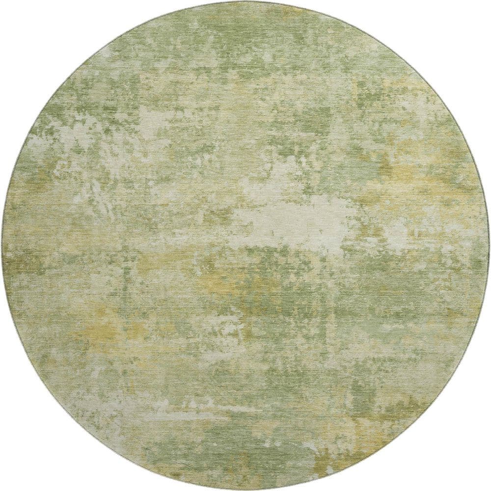 Mayfield Premium Machine Washable Abstract AMF2369 Sage 8 ft. x 8 ft. Round Rug price history on PriceWatchPro