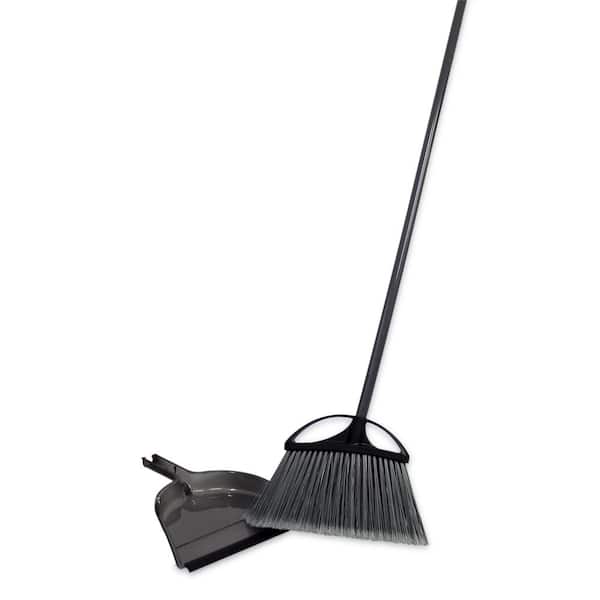 HDX 13 in. Extra Wide Angle Broom with Dustpan