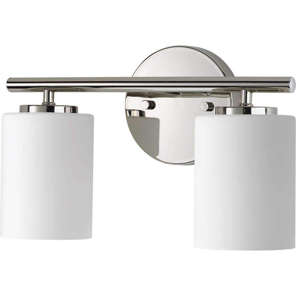 Polished Nickel 2-Light Dimmable Bath Vanity Fixture