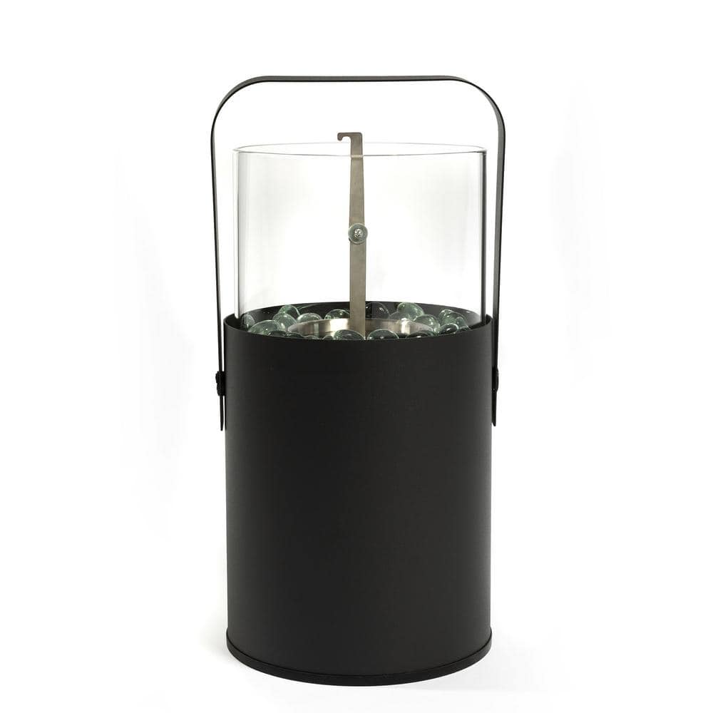 Staykiwi 6.30 in. W x 11.80 in. H Steel Round Bioethanol or GelGas Fire Pit in Black