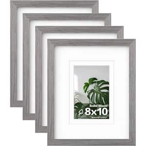 8 x 10 Matted Light Grey Wood Hanging Picture Frame (Set of 4)