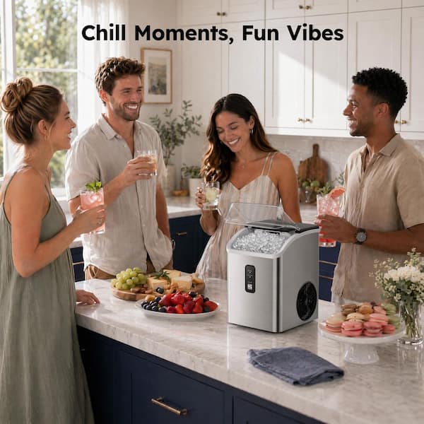SIMZLIFE 8.3 in. 35lb/24H Nugget Ice Countertop Portable Ice Maker