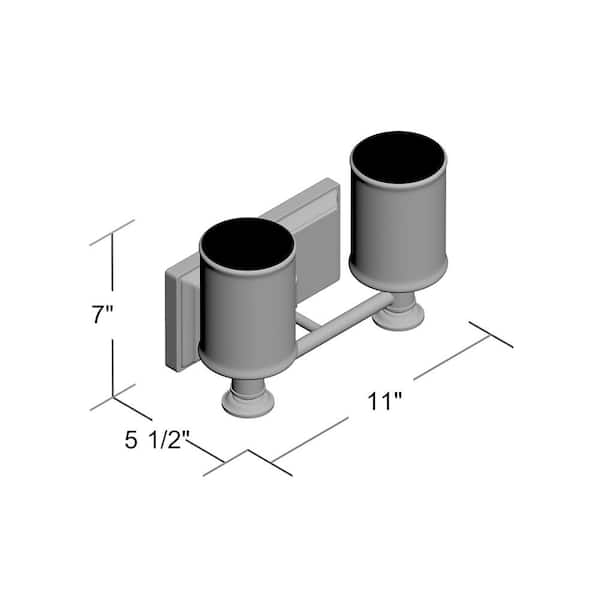 Harbour Point 2-Light Brushed Nickel Bath Light