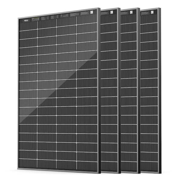 4-Piece Bifacial 200-Watt N-Type 16BB Monocrystalline Solar Panel 800-Watt Compact Lightweight Backup Power for RV Cabin