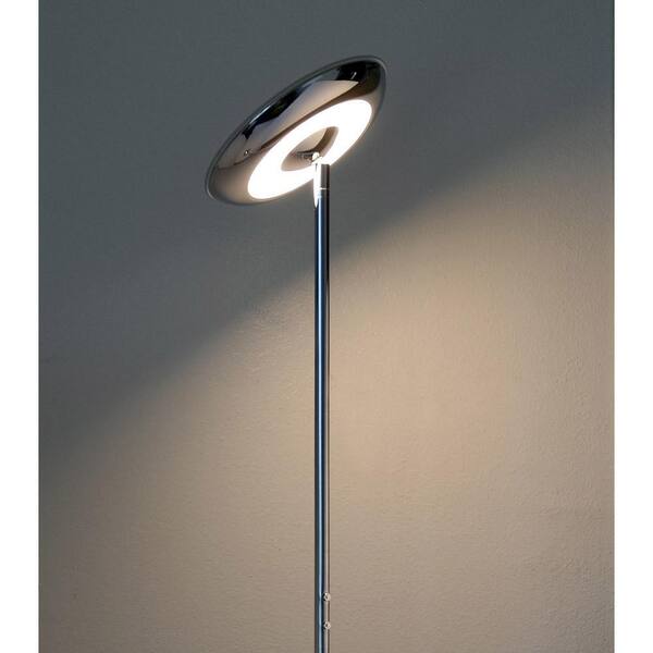 Homeglam Ufo 72 In H Chrome Finish 30, Fluorescent Torchiere Floor Lamp