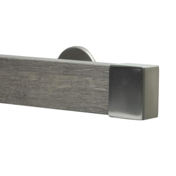 Art Decor Kontur Wood 60 in. Non-Adjustable Single Traverse Window Curtain Rod Set in Cassis with Stainless Endcap