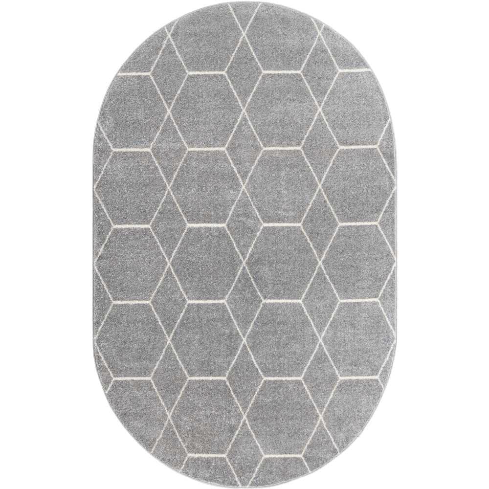 Trellis Frieze Light Gray 5 ft. x 8 ft. Geometric Area Rug price history on PriceWatchPro