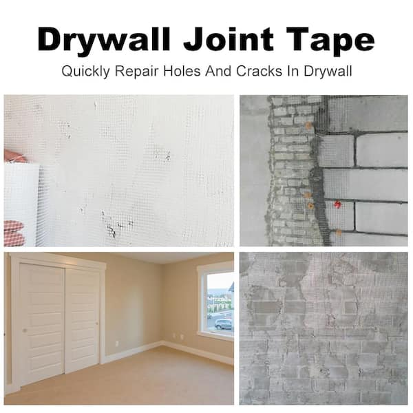 Fiberglass Self-Adhesive Drywall Mesh Tape 1.97“×160 Ft Drywall Joint Tape  Drywall Repair Fabric Adhesive Tape for Wall Cracks Seam Patch