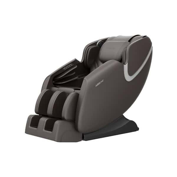 Unbranded Brown Leather Full Body Airbag Massage Chair with Bluetooth Speaker