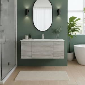 Kato 48 in. W x 19 in. D x 20 in. H Single Sink Wall Bathroom Vanity Cabinet in Soho with Cultured Marble Top in White