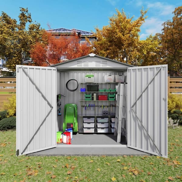 Ridstar 6 ft. W x 3.6 ft. D Metal Shed with Lockable Door & Clear