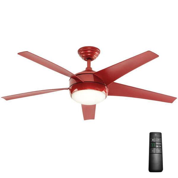 Home Decorators Collection Windward IV 52 in. Indoor Red Ceiling Fan with Light Kit and Remote Control